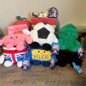 BumBumz Stuffed Animal Set - Pink, Black, White, Blue, Green